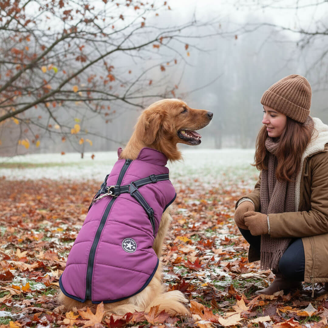 Paws Winter Dog Jacket with Built-In Harness - Image 4